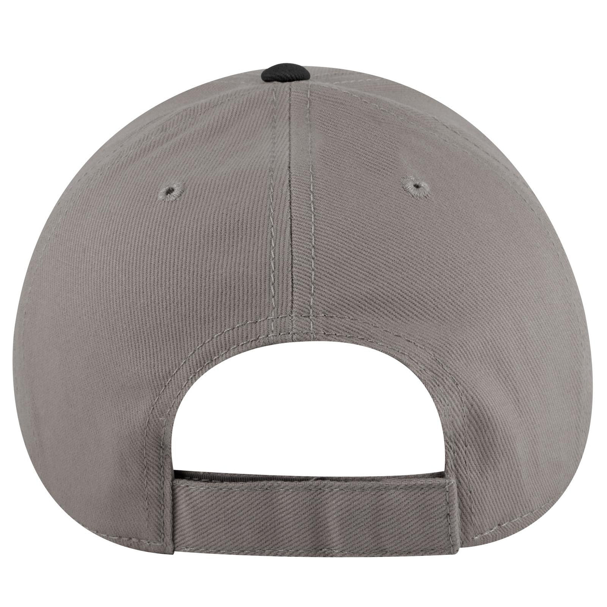 Rear View of 0314 - Blk/Gry OTTO CAP 6 Panel Low Profile Baseball Cap
