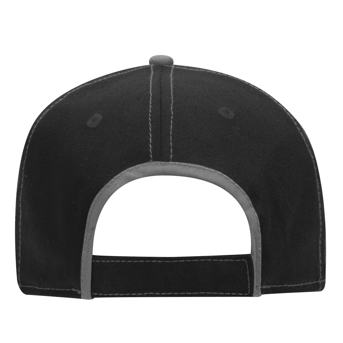 Rear View of 0314 - Blk/Gry OTTO CAP 6 Panel Low Profile Baseball Cap