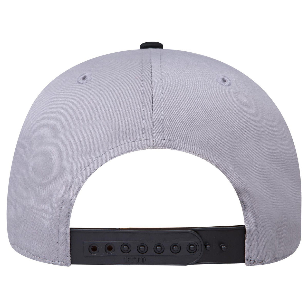 Rear View of 0314 - Blk/Gry OTTO CAP 6 Panel Mid Profile Baseball Cap