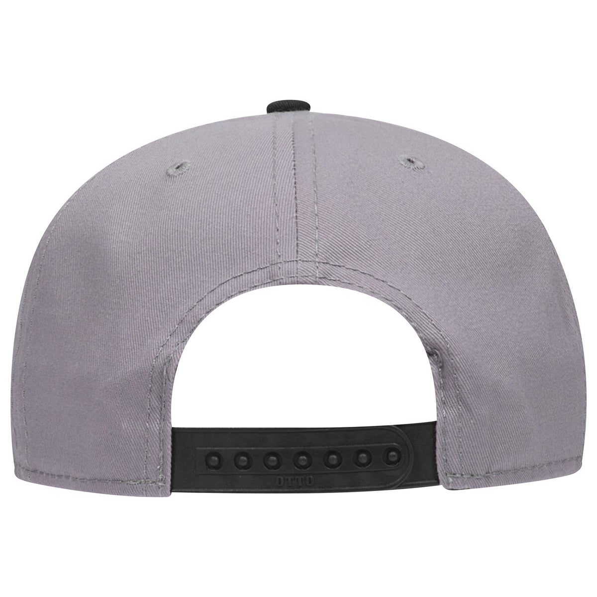 Rear View of 031414 - Blk/Gry/Gry OTTO CAP “OTTO SNAP” 6 Panel Pro Style Snapback Hat
