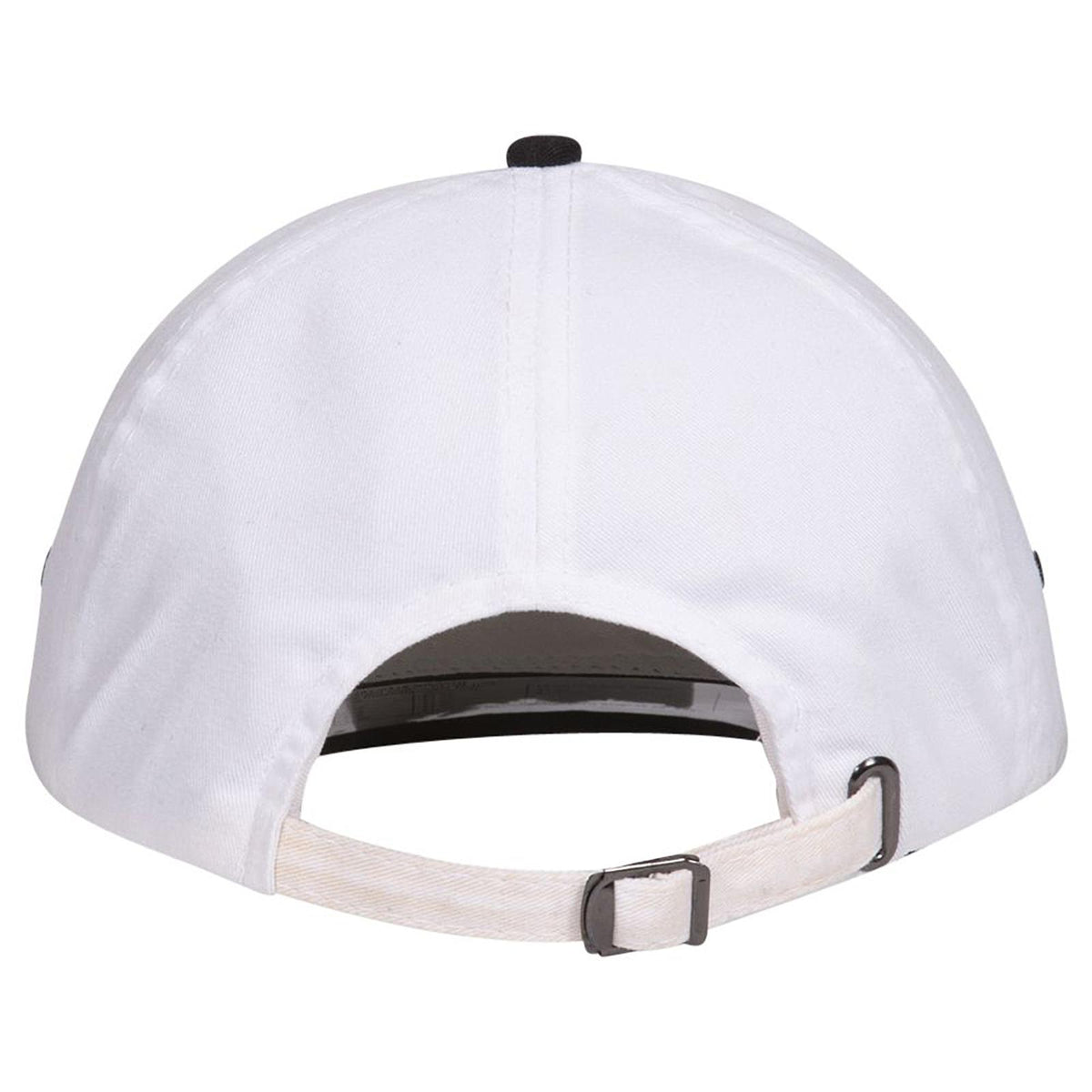 Rear View of 0316 - Blk/Wht OTTO CAP 6 Panel Low Profile Baseball Cap