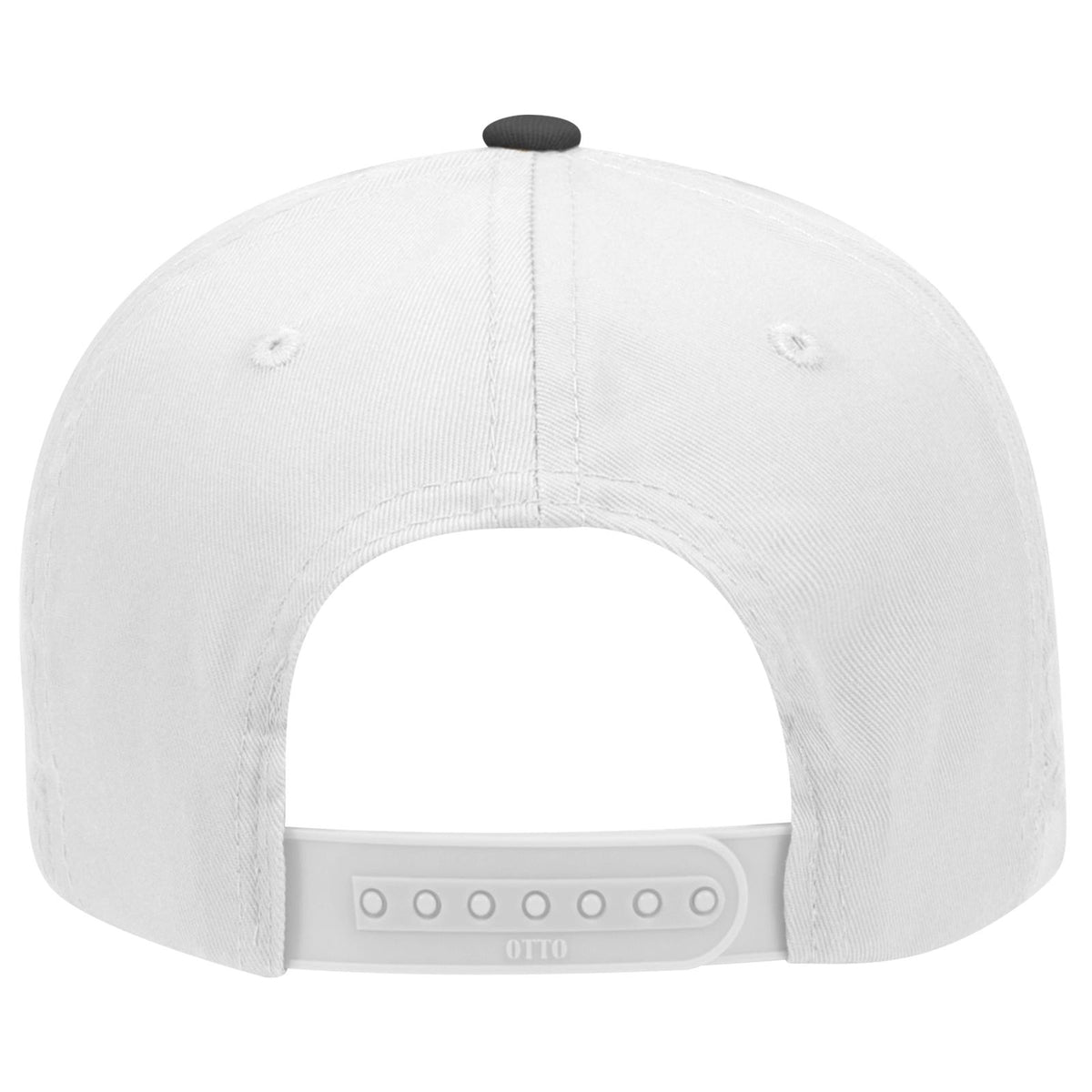 Rear View of 0316 - Blk/Wht OTTO CAP 6 Panel Low Profile Baseball Cap