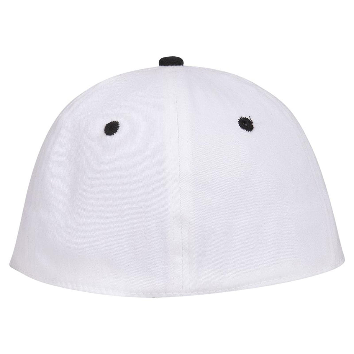 Rear View of 031616 - Blk/Wht/Wht OTTO CAP "OTTO FLEX" Fitted 6 Panel Low Profile Baseball Cap
