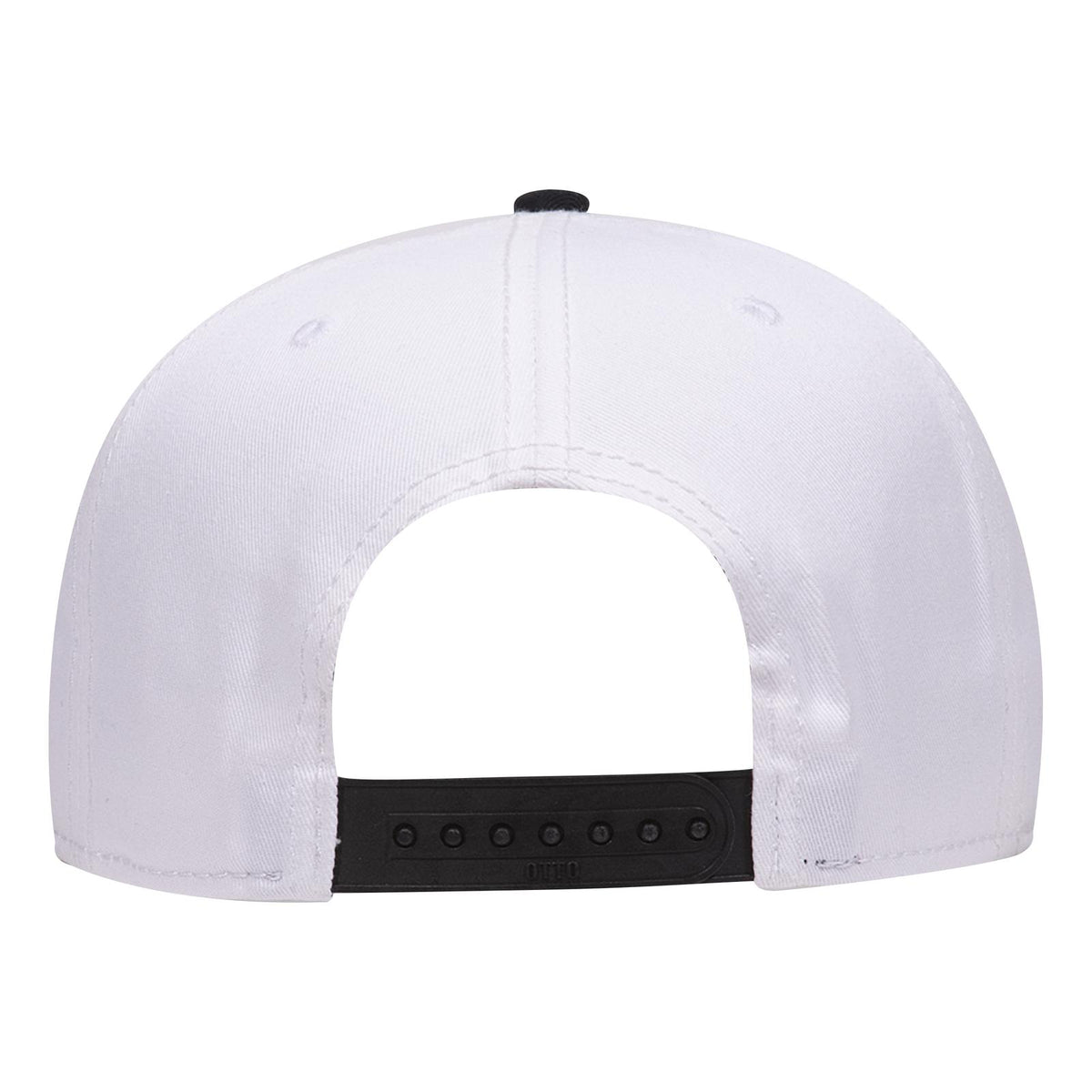 Rear View of 031616 - Blk/Wht/Wht OTTO CAP “OTTO SNAP” 6 Panel Pro Style Snapback Hat