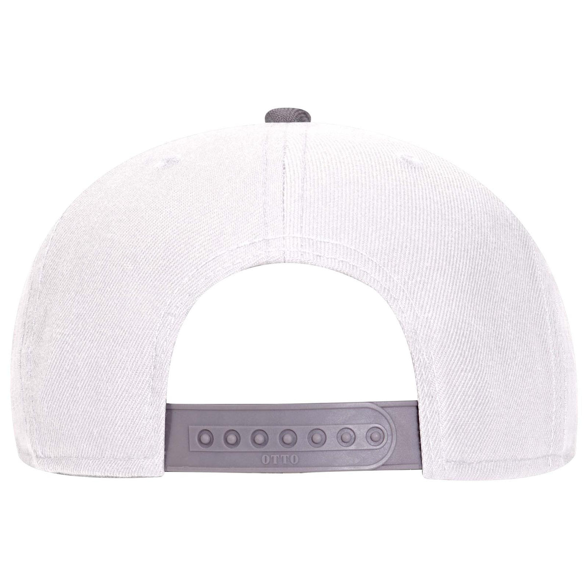 Rear View of 031616 - Blk/Wht/Wht OTTO CAP "OTTO SNAP" 6 Panel Pro Style Snapback Hat