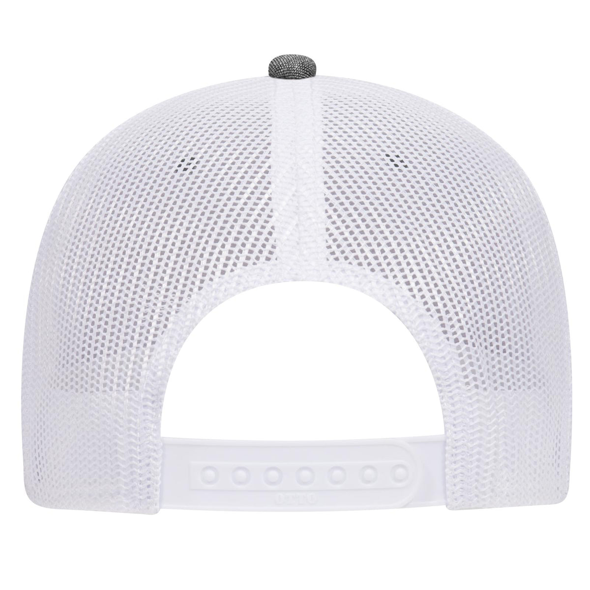 Rear View of 0316X - Blk/Wht OTTO CAP 6 Panel Low Profile Mesh Back Trucker Hat