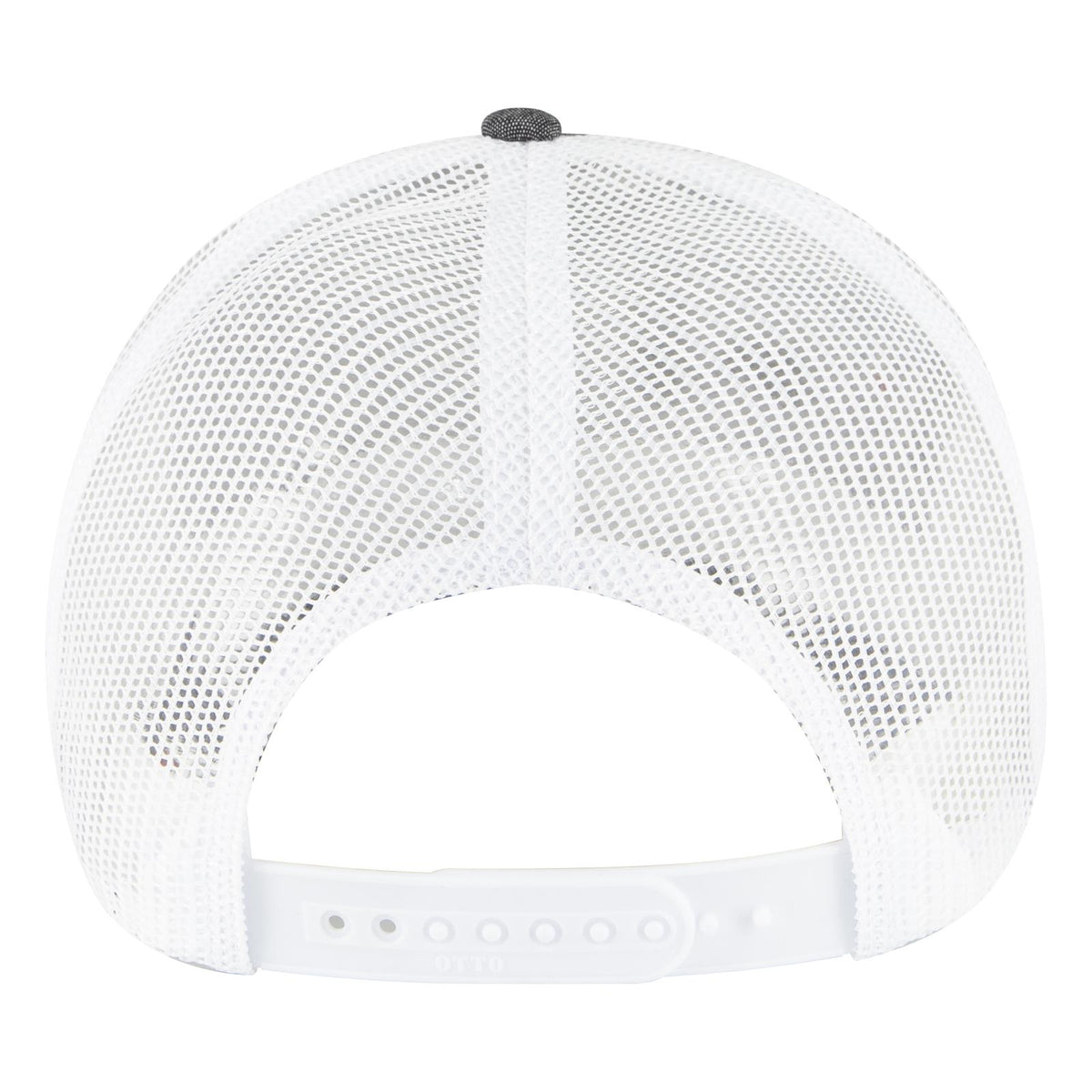 Rear View of 0316X - Blk/Wht OTTO CAP 6 Panel Low Profile Mesh Back Trucker Hat