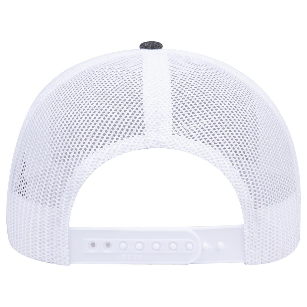 Rear View of 0316X - Blk/Wht OTTO CAP 6 Panel Mid Profile Mesh Back Trucker Hat