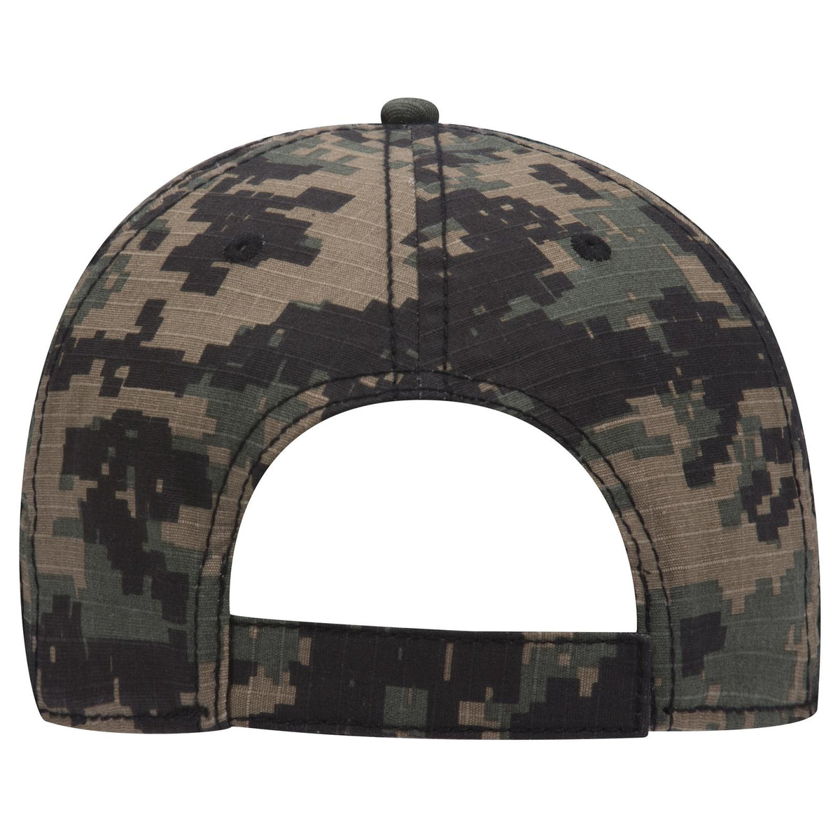 Rear View of 031753A - Blk/Dk.Grn/Dk.Kha OTTO CAP Camouflage 6 Panel Low Profile Baseball Cap