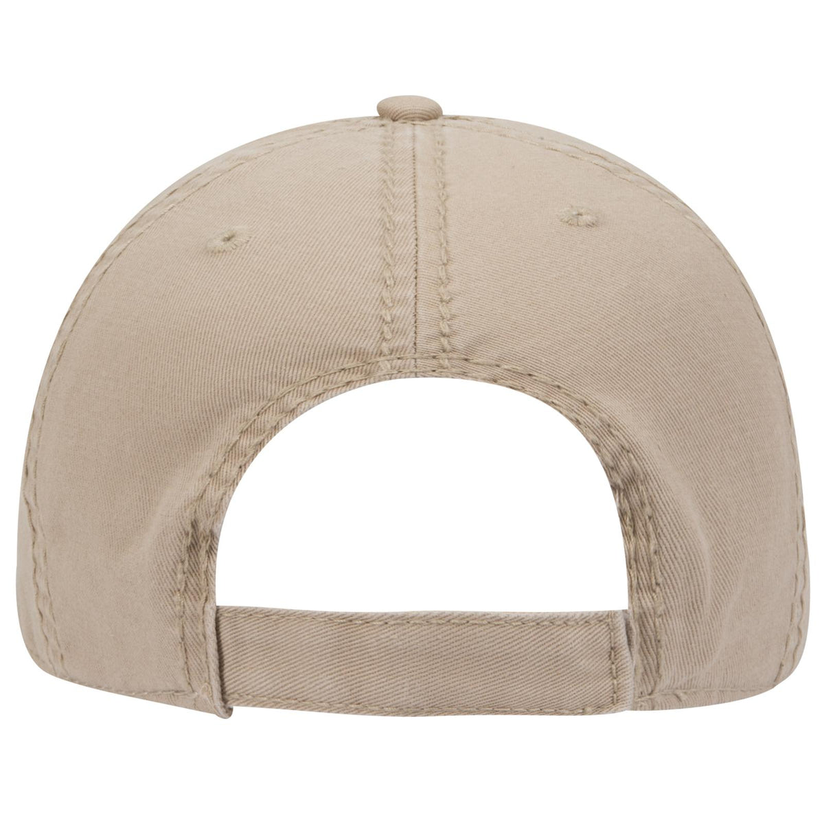 Rear View of 032 - Khaki OTTO CAP 6 Panel Low Profile Dad Hat