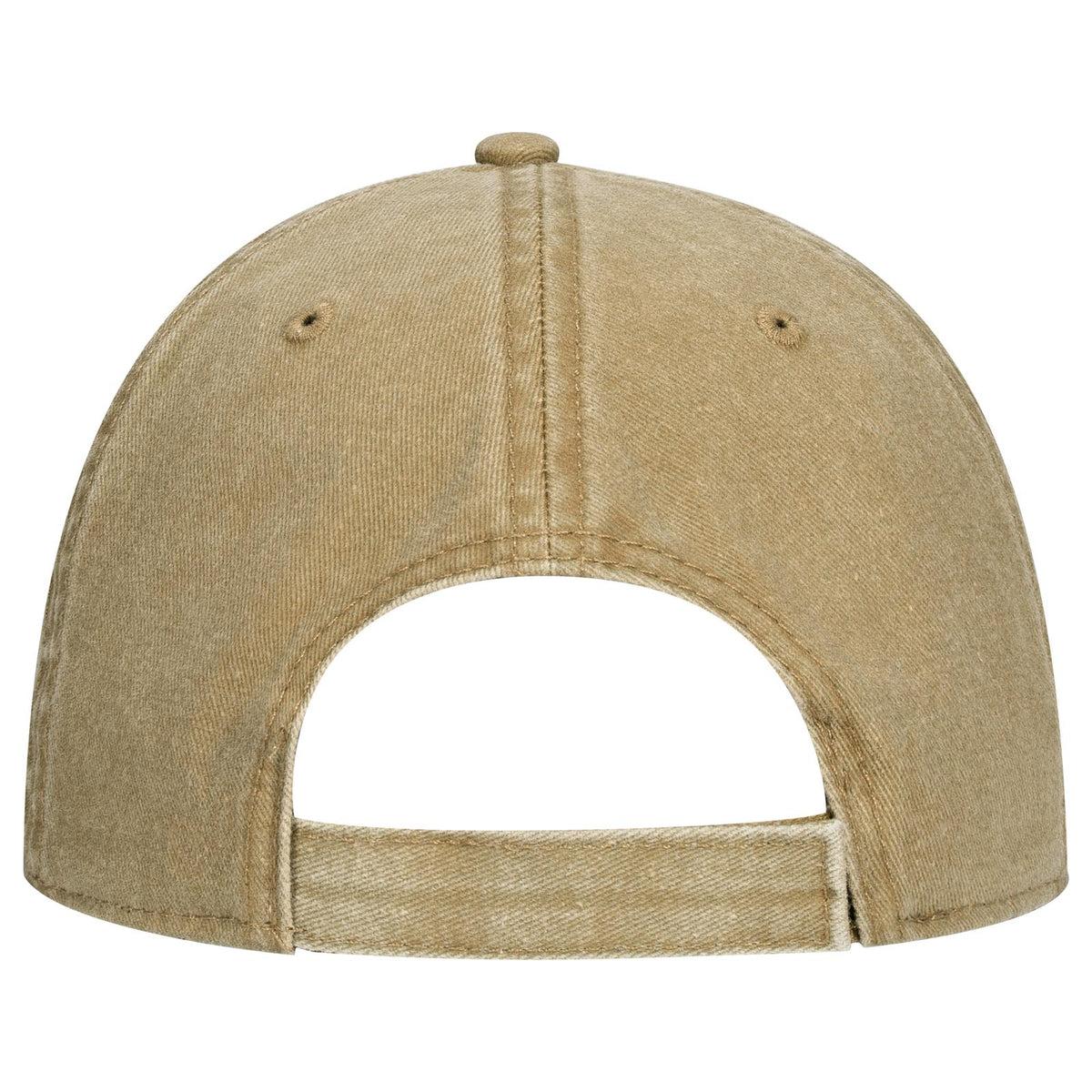 Rear View of 032 - Khaki OTTO CAP 6 Panel Low Profile Dad Hat