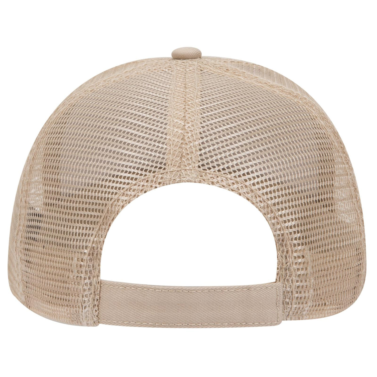 Rear View of 032 - Khaki OTTO CAP 6 Panel Low Profile Mesh Back Trucker Hat