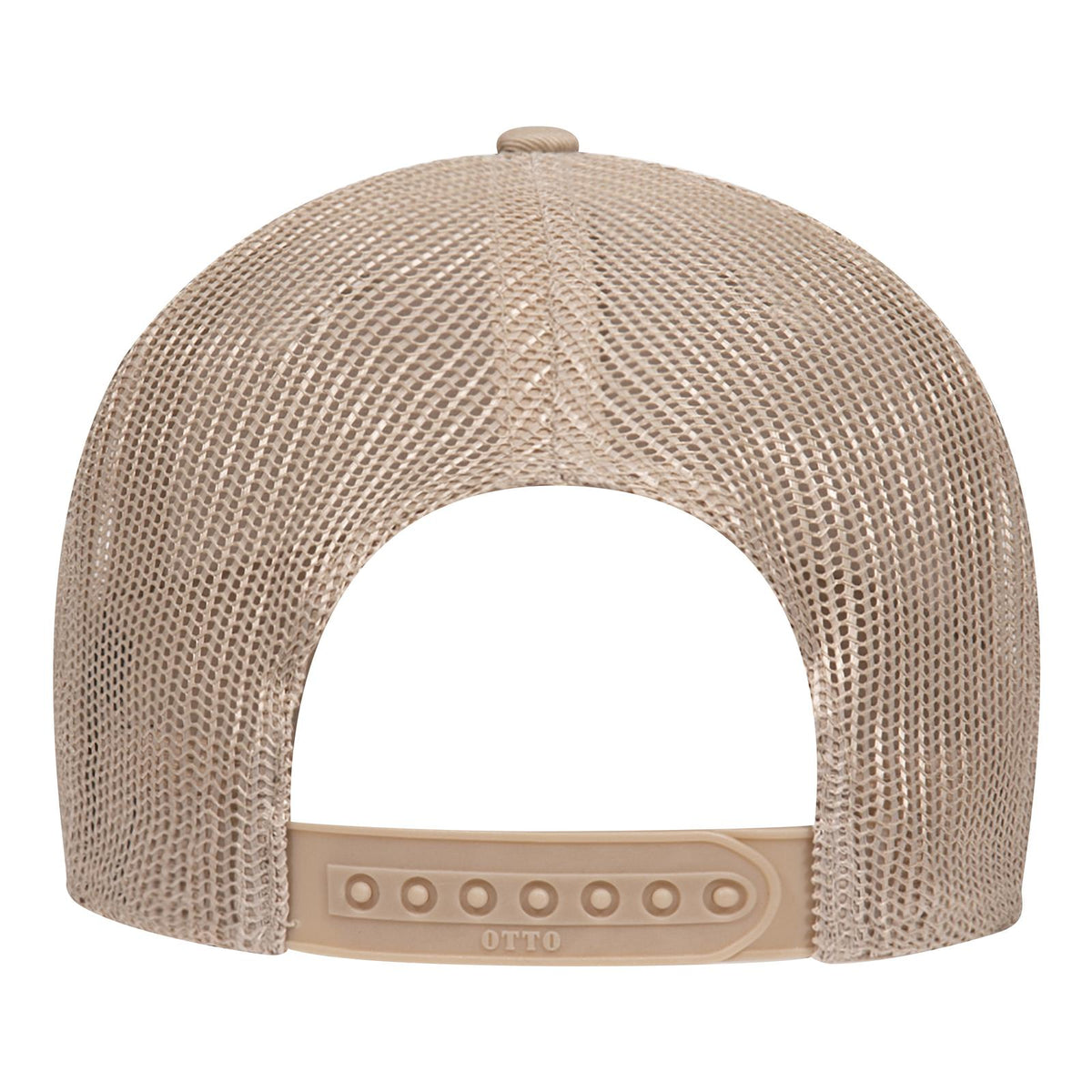 Rear View of 032 - Khaki OTTO CAP 6 Panel Low Profile Mesh Back Trucker Hat