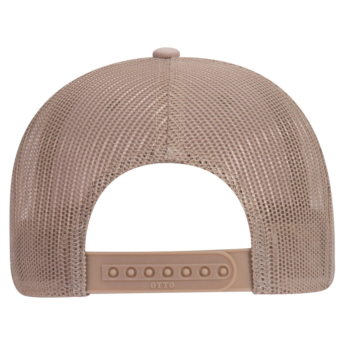 Rear View of 032 - Khaki OTTO CAP 6 Panel Low Profile Mesh Back Trucker Hat