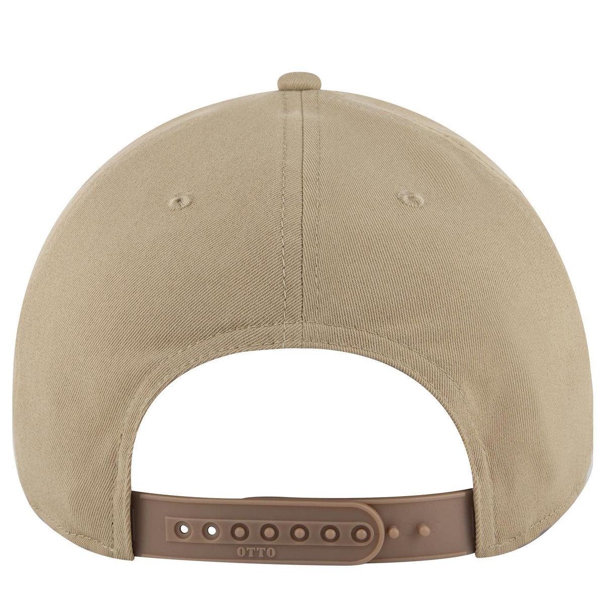 Rear View of 032 - Khaki OTTO CAP 6 Panel Pro Style Baseball Cap