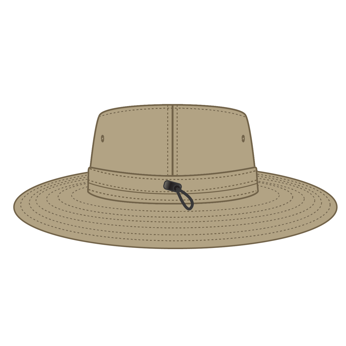 Rear View of 032 - Khaki OTTO CAP Boonie Hat