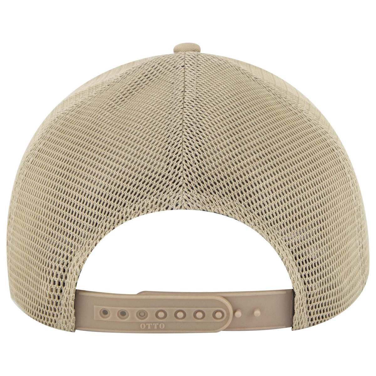 Rear View of 032 - Khaki OTTO CAP "OTTO COMFY FIT" 6 Panel Low Profile Mesh Back Trucker Hat
