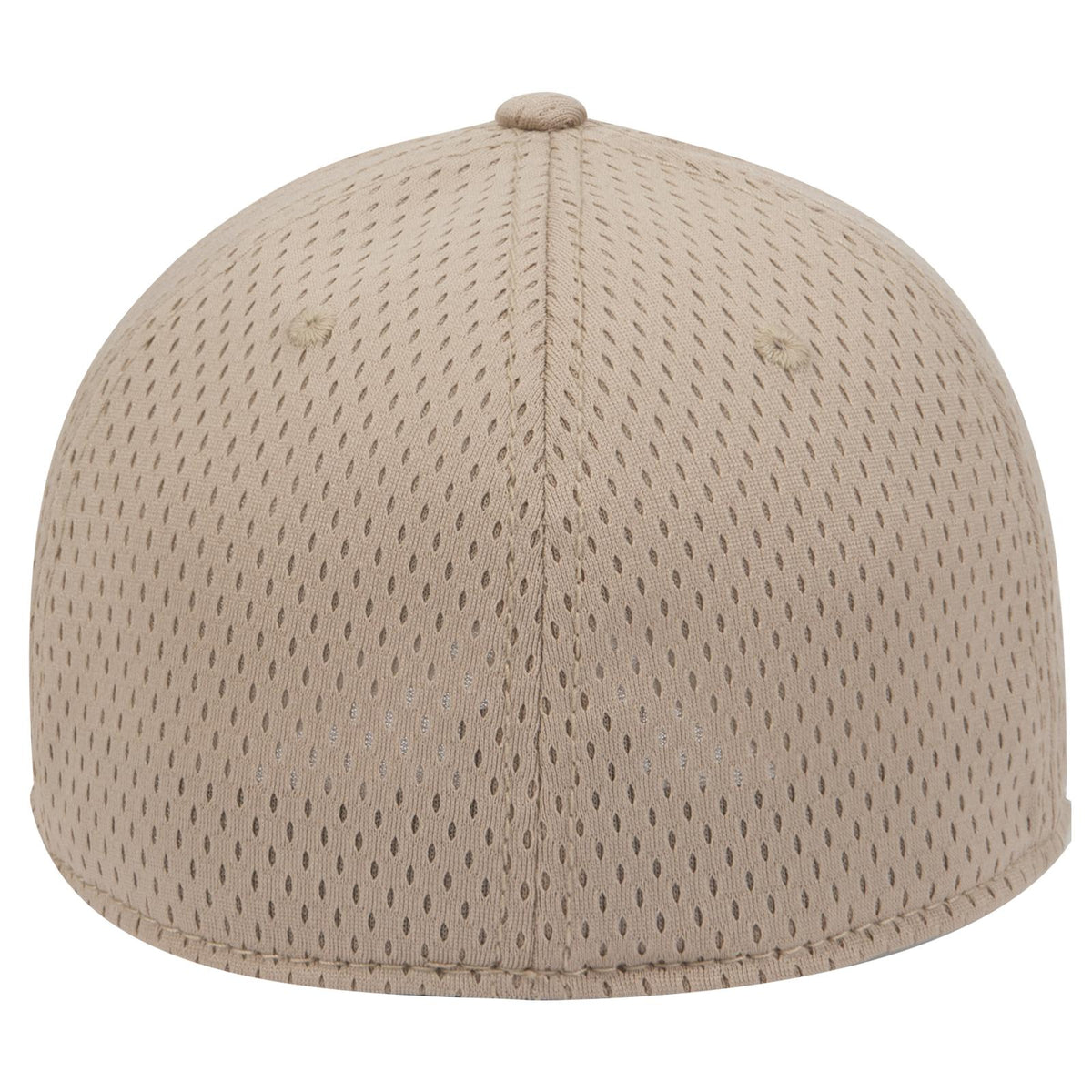 Rear View of 032 - Khaki OTTO CAP "OTTO FLEX" Fitted 6 Panel Low Profile Baseball Cap