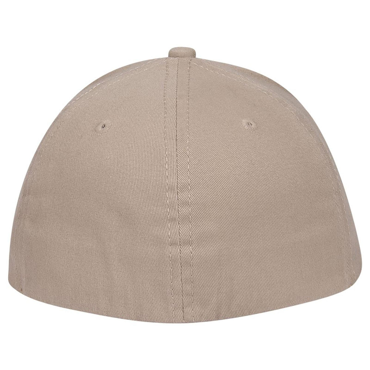 Rear View of 032 - Khaki OTTO CAP "OTTO FLEX" Fitted 6 Panel Low Profile Baseball Cap