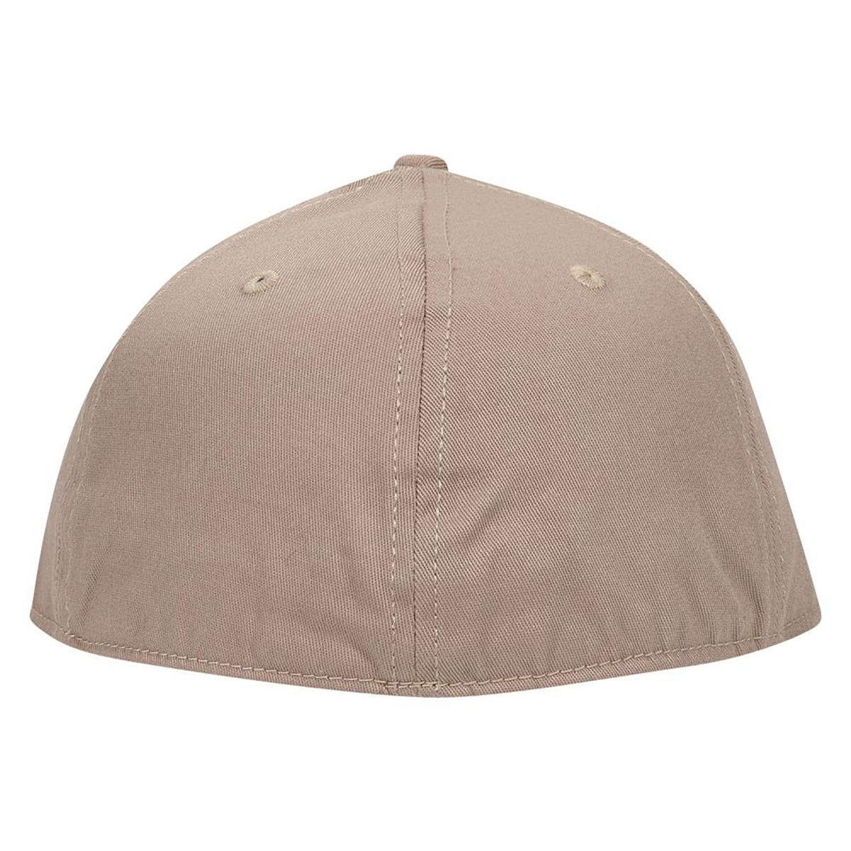 Rear View of 032 - Khaki OTTO CAP "OTTO FLEX" Fitted 6 Panel Mid Profile Flat Visor Baseball Cap