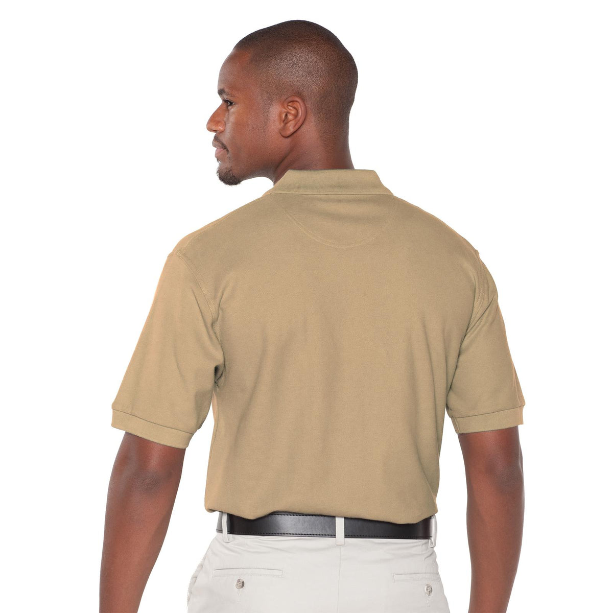 Rear View of 032 - Khaki OTTO Men's Premium Sport Shirt