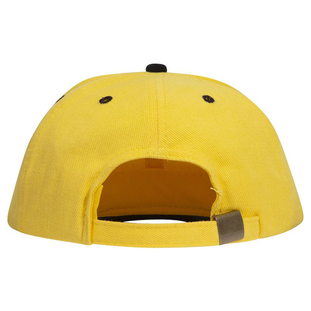 Rear View of 0320 - Blk/Yel OTTO CAP 6 Panel Mid Profile Baseball Cap