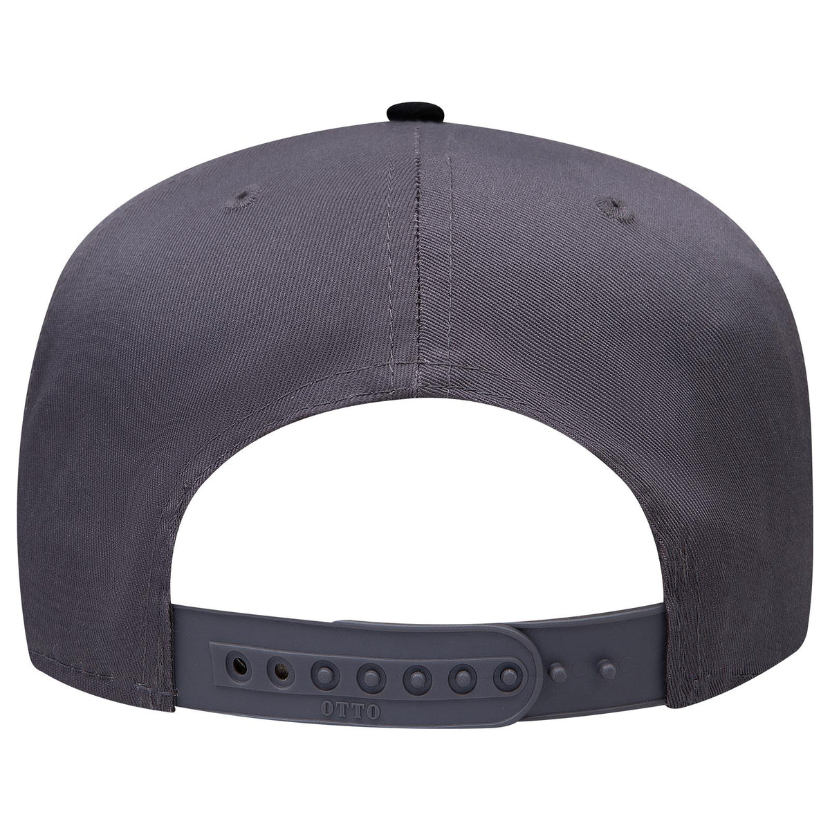 Rear View of 0325 - Blk/Ch.Gry OTTO CAP 5 Panel Mid Profile Baseball Cap