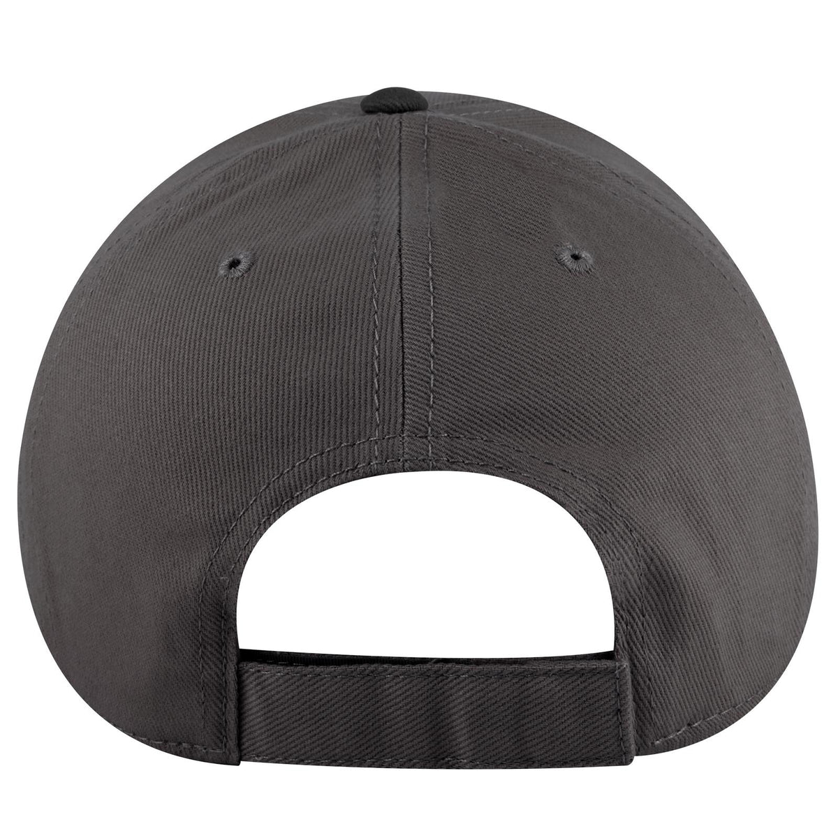 Rear View of 0325 - Blk/Ch.Gry OTTO CAP 6 Panel Low Profile Baseball Cap