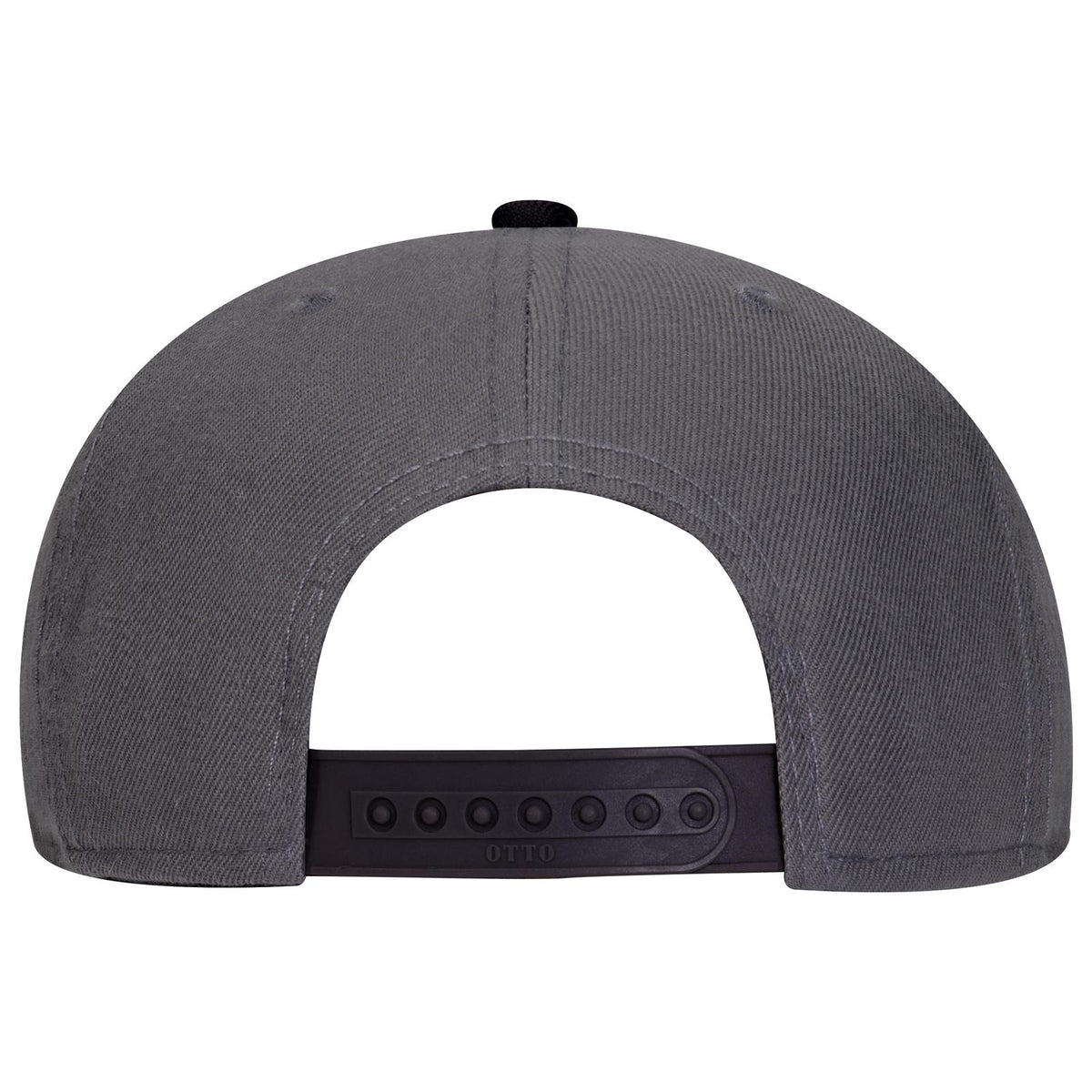 Rear View of 032525 - Blk/Ch.Gry/Ch.Gry OTTO CAP "OTTO SNAP" 6 Panel Pro Style Snapback Hat