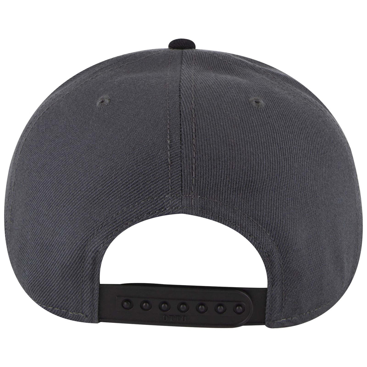 Rear View of 032525A - Blk/Ch.Gry/Ch.Gry OTTO CAP "OTTO SNAP" 6 Panel Pro Style Snapback Hat