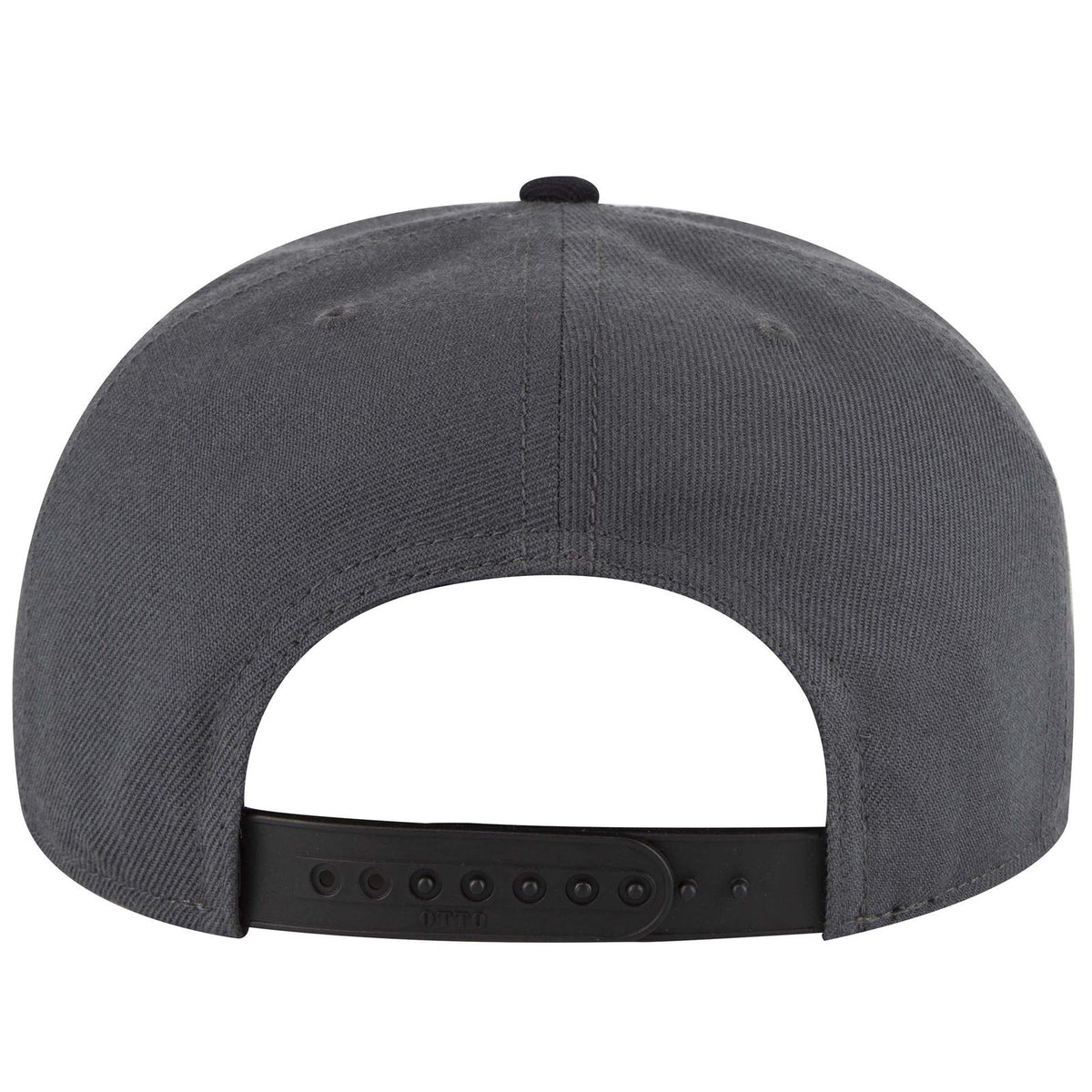 Rear View of 032525B - Blk/Ch.Gry/Ch.Gry OTTO CAP "OTTO SNAP" 6 Panel Pro Style Snapback Hat