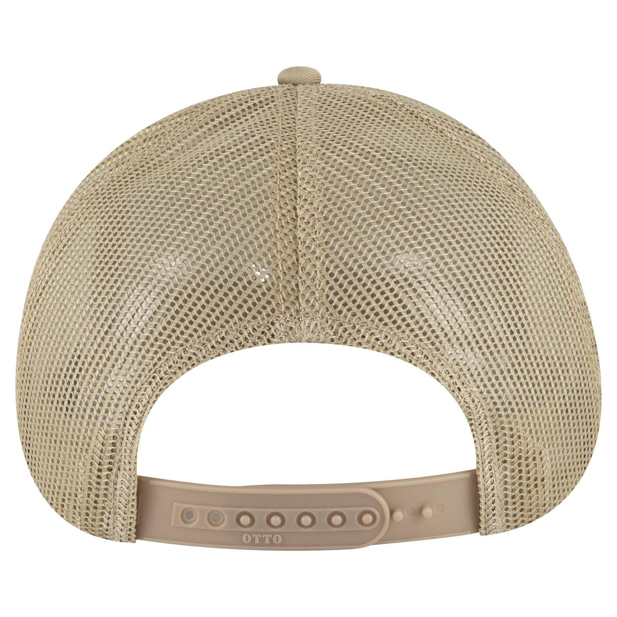 Rear View of 032A - Khk OTTO CAP 6 Panel Low Profile Mesh Back Trucker Hat