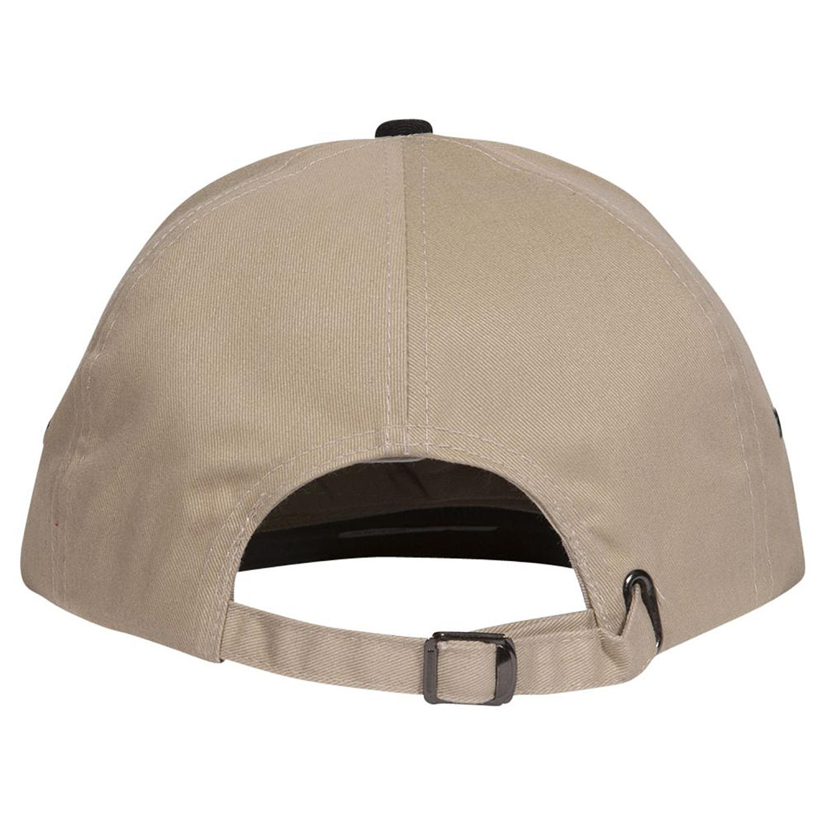 Rear View of 0332 - Blk/Kha OTTO CAP 6 Panel Low Profile Baseball Cap