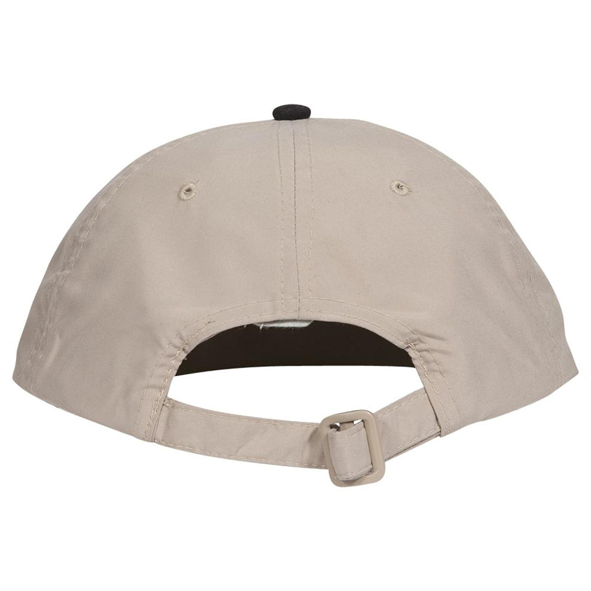 Rear View of 0332 - Blk/Kha OTTO CAP 6 Panel Low Profile Baseball Cap