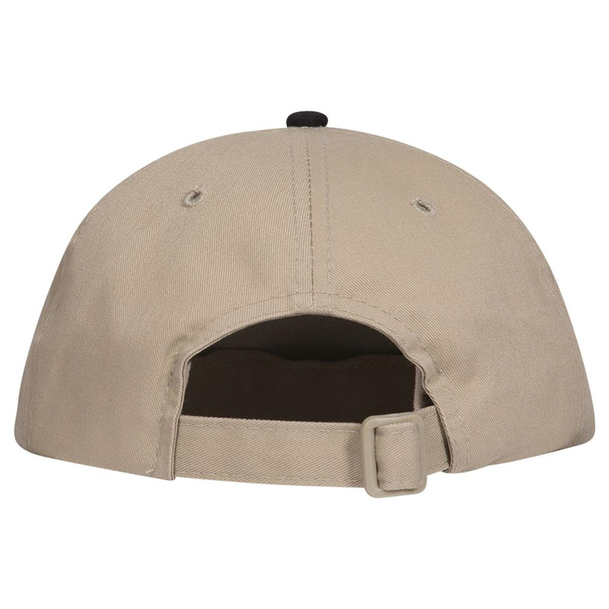 Rear View of 0332 - Blk/Kha OTTO CAP 6 Panel Low Profile Baseball Cap