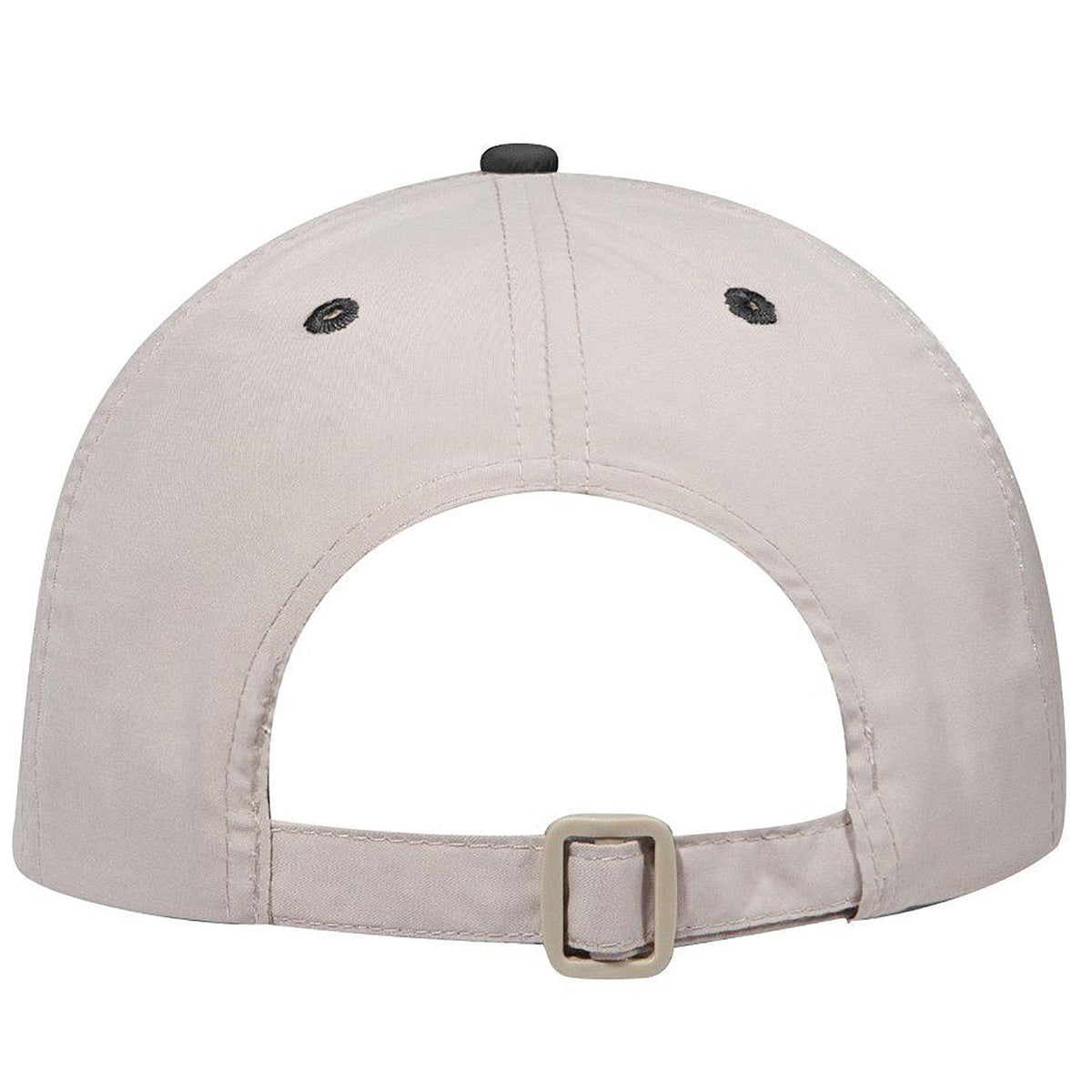 Rear View of 0332 - Blk/Kha OTTO CAP 6 Panel Low Profile Baseball Cap