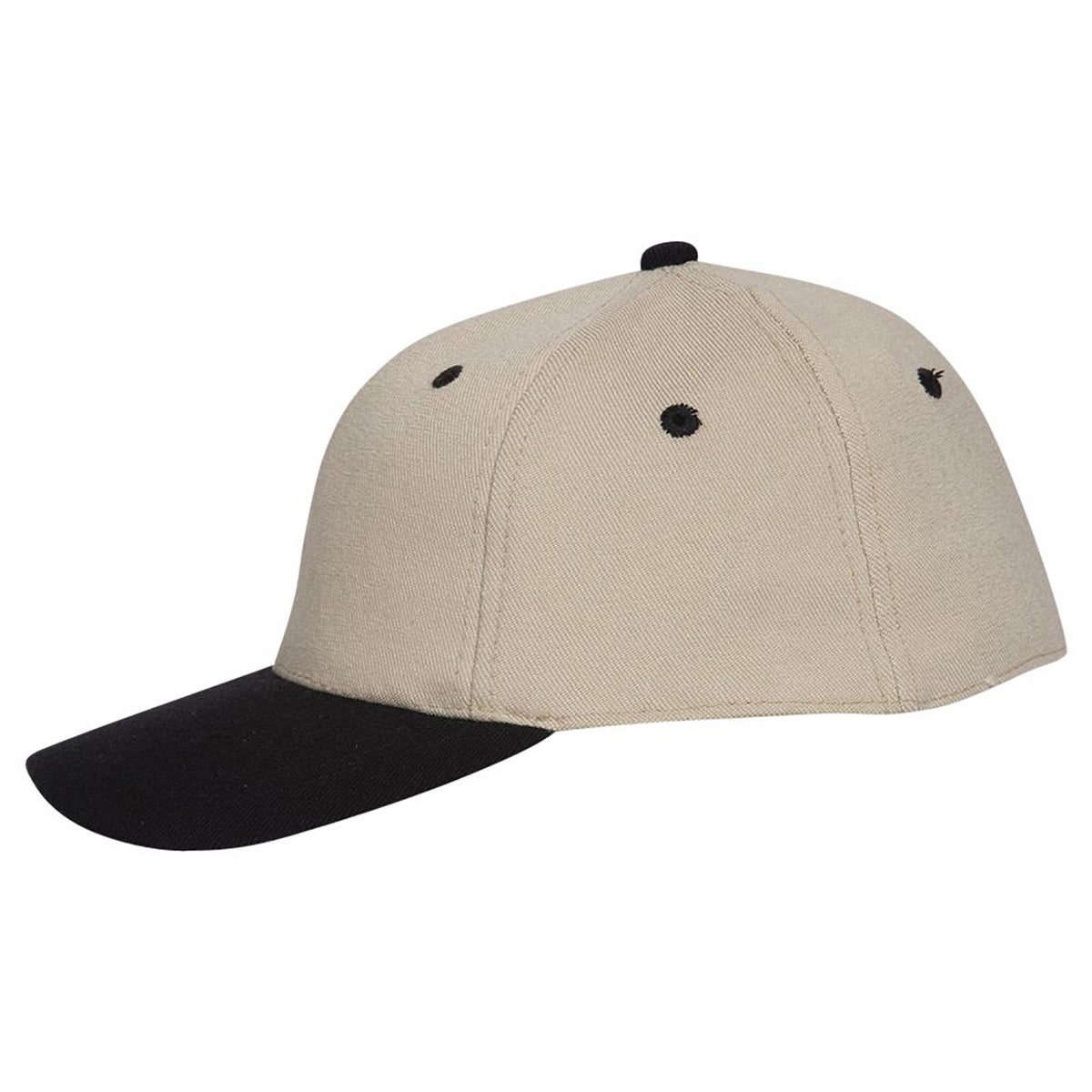 Rear View of 0332 - Blk/Kha OTTO CAP "OTTO FLEX" Fitted 6 Panel Low Profile Baseball Cap