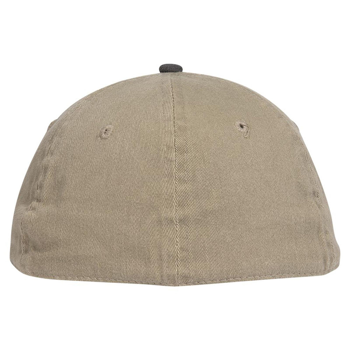 Rear View of 0332 - Blk/Kha OTTO CAP "OTTO FLEX" Fitted 6 Panel Low Profile Dad Hat
