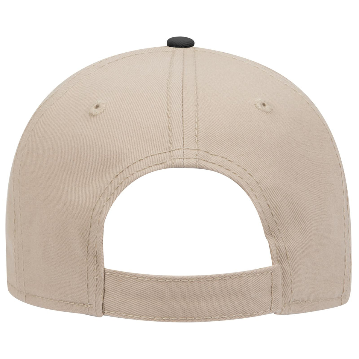 Rear View of 033232 - Blk/Kha/Kha OTTO CAP 6 Panel Low Profile Baseball Cap