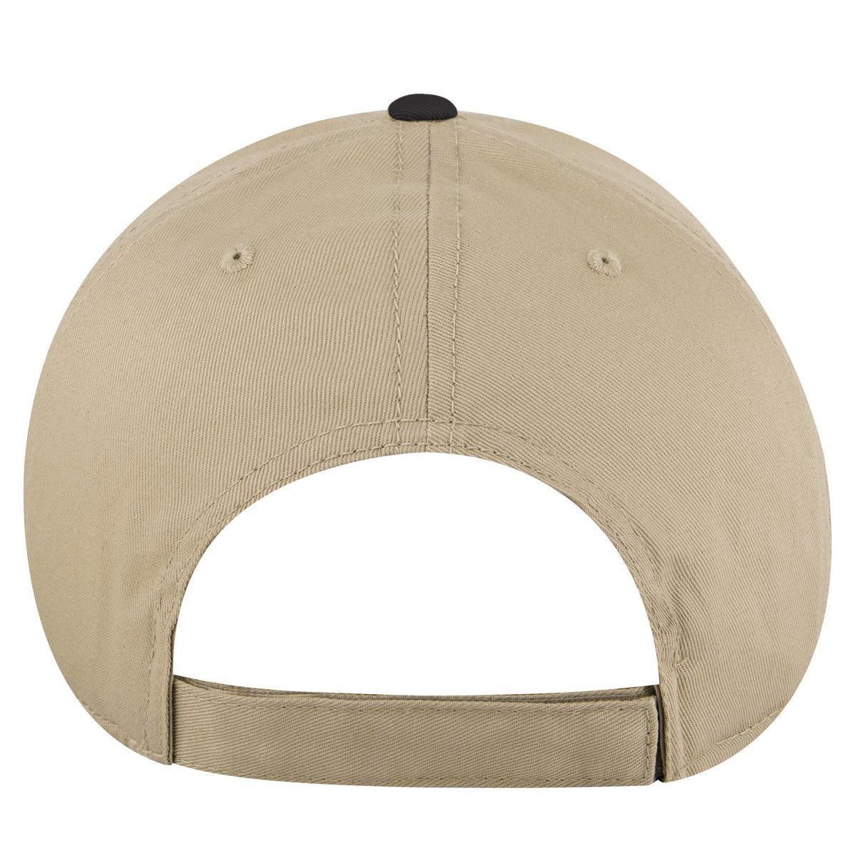 Rear View of 033232 - Blk/Kha/Kha OTTO CAP 6 Panel Low Profile Baseball Cap