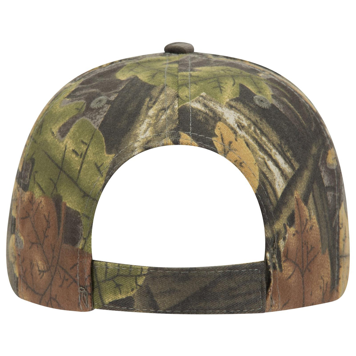 Rear View of 035325 - Blk/Dk.Kha/Ch.Gry OTTO CAP Camouflage 6 Panel Low Profile Baseball Cap