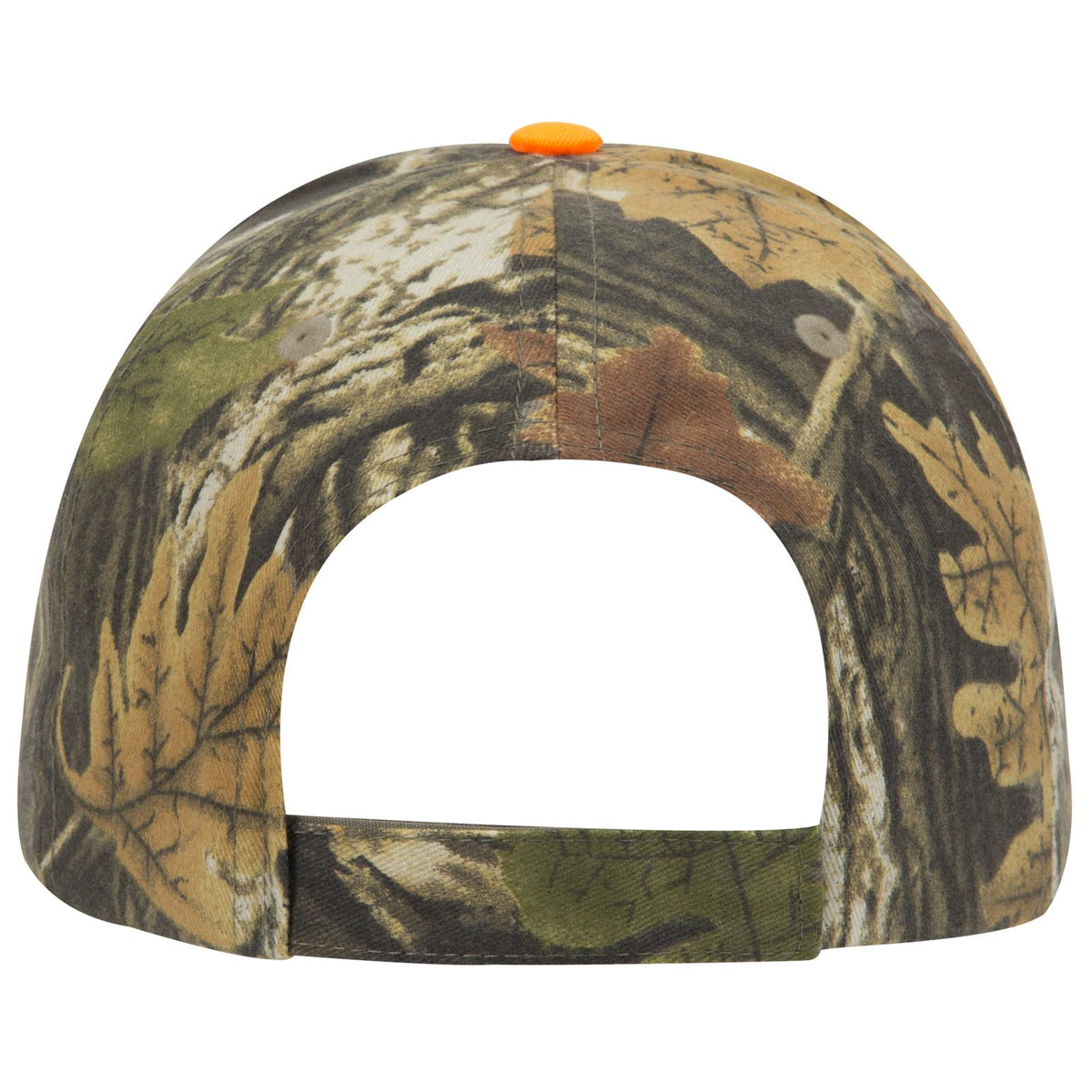 Rear View of 03532509 - Blk/Dk.Kha/Ch.Gry/N.Org OTTO CAP Camouflage 6 Panel Low Profile Baseball Cap