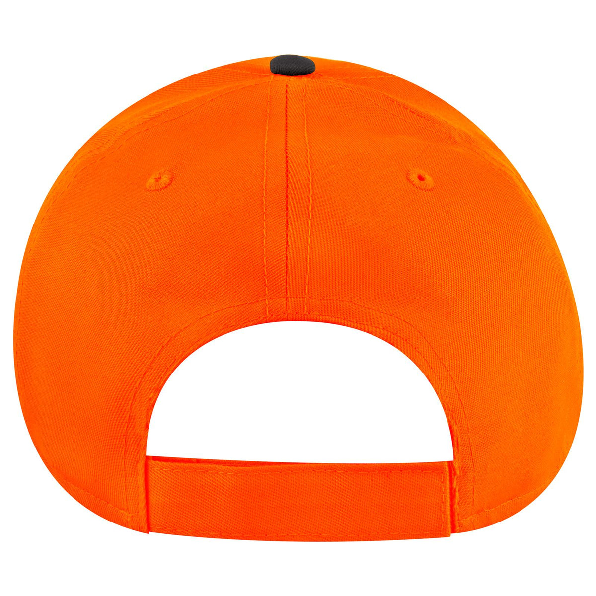 Rear View of 036262 - Blk/Org/Org OTTO CAP 6 Panel Low Profile Baseball Cap