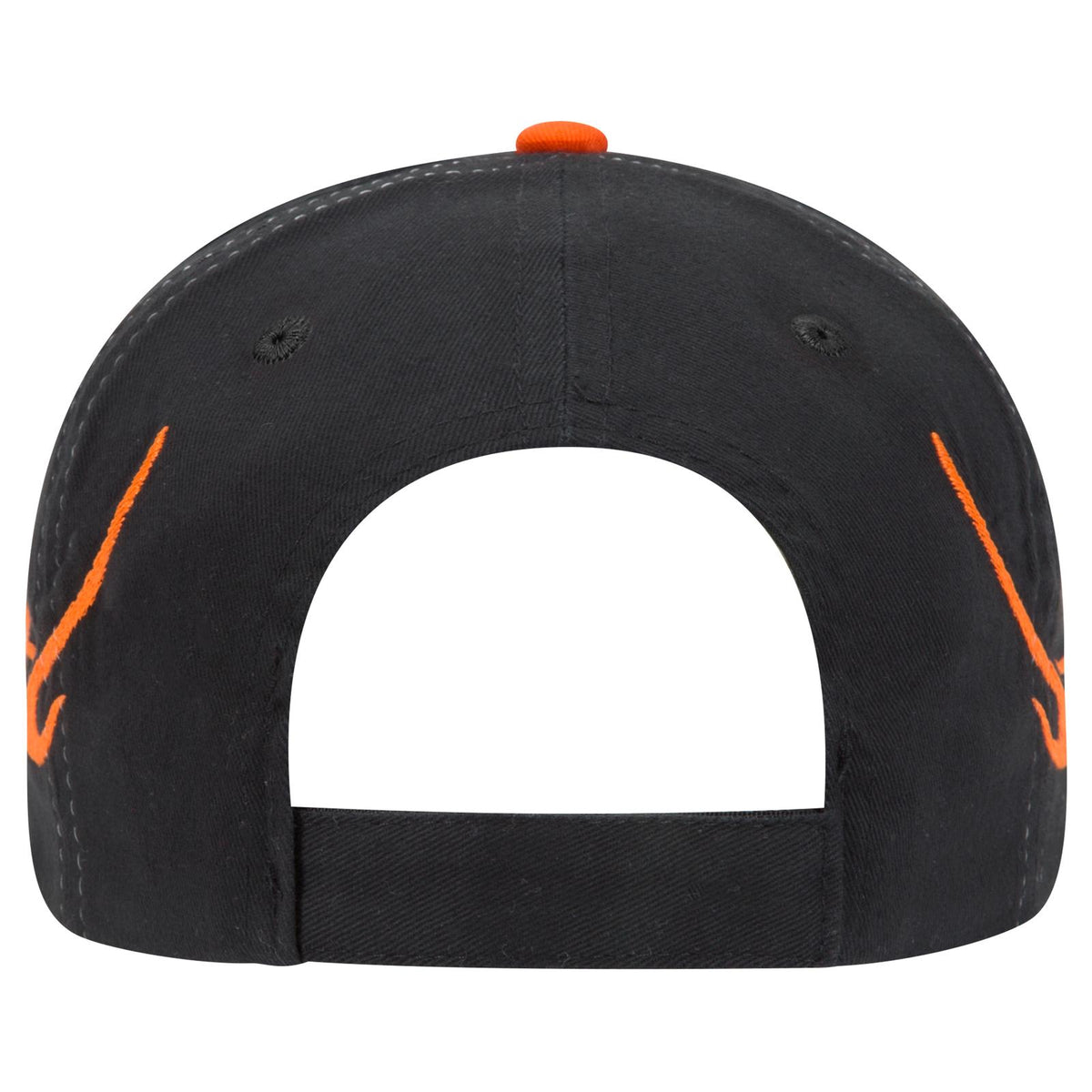 Rear View of 036565D - Blk/B.Org/B.Org OTTO CAP 6 Panel Low Profile Baseball Cap