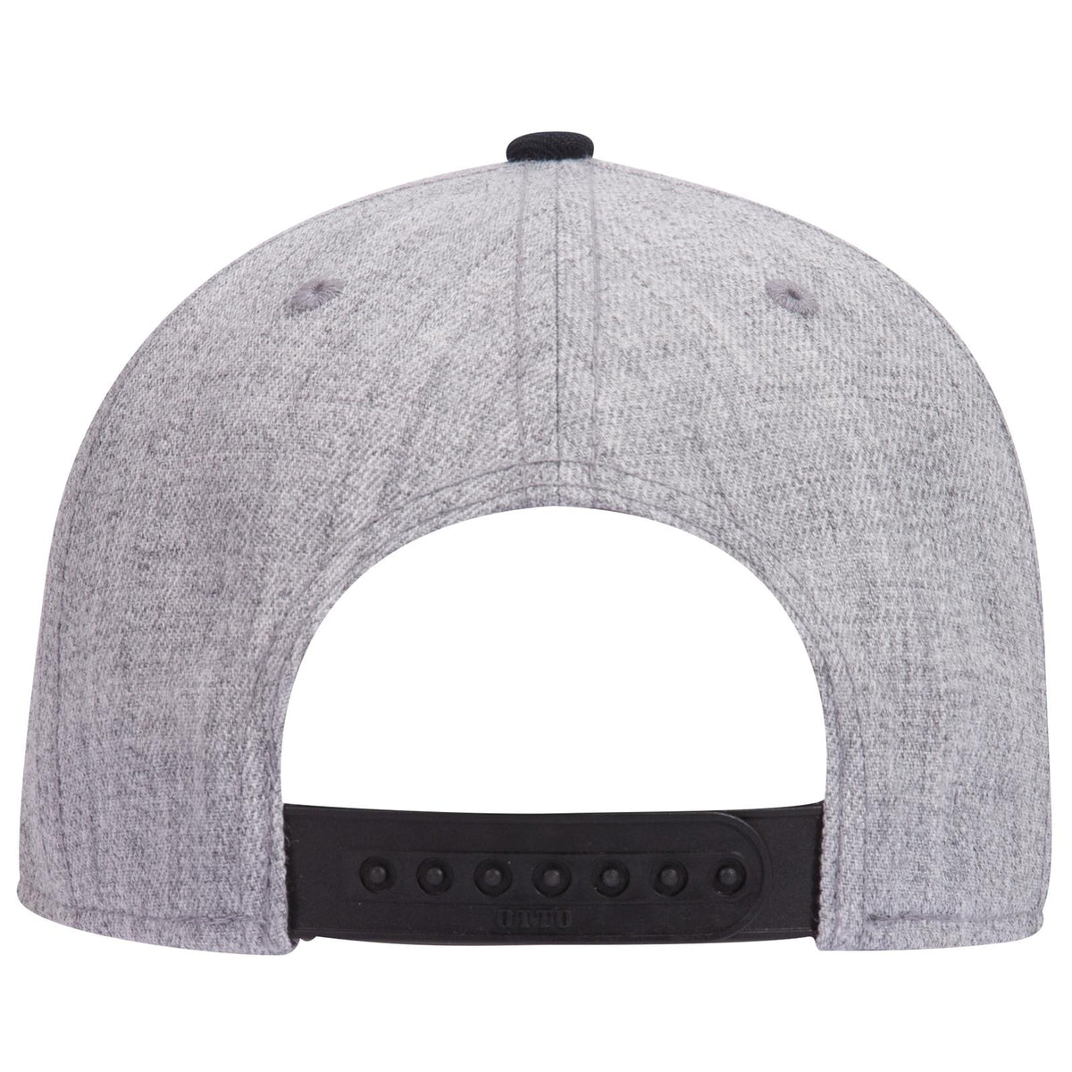 Rear View of 0374 - Blk/Hthr. Gry OTTO CAP 6 Panel Low Profile Baseball Cap