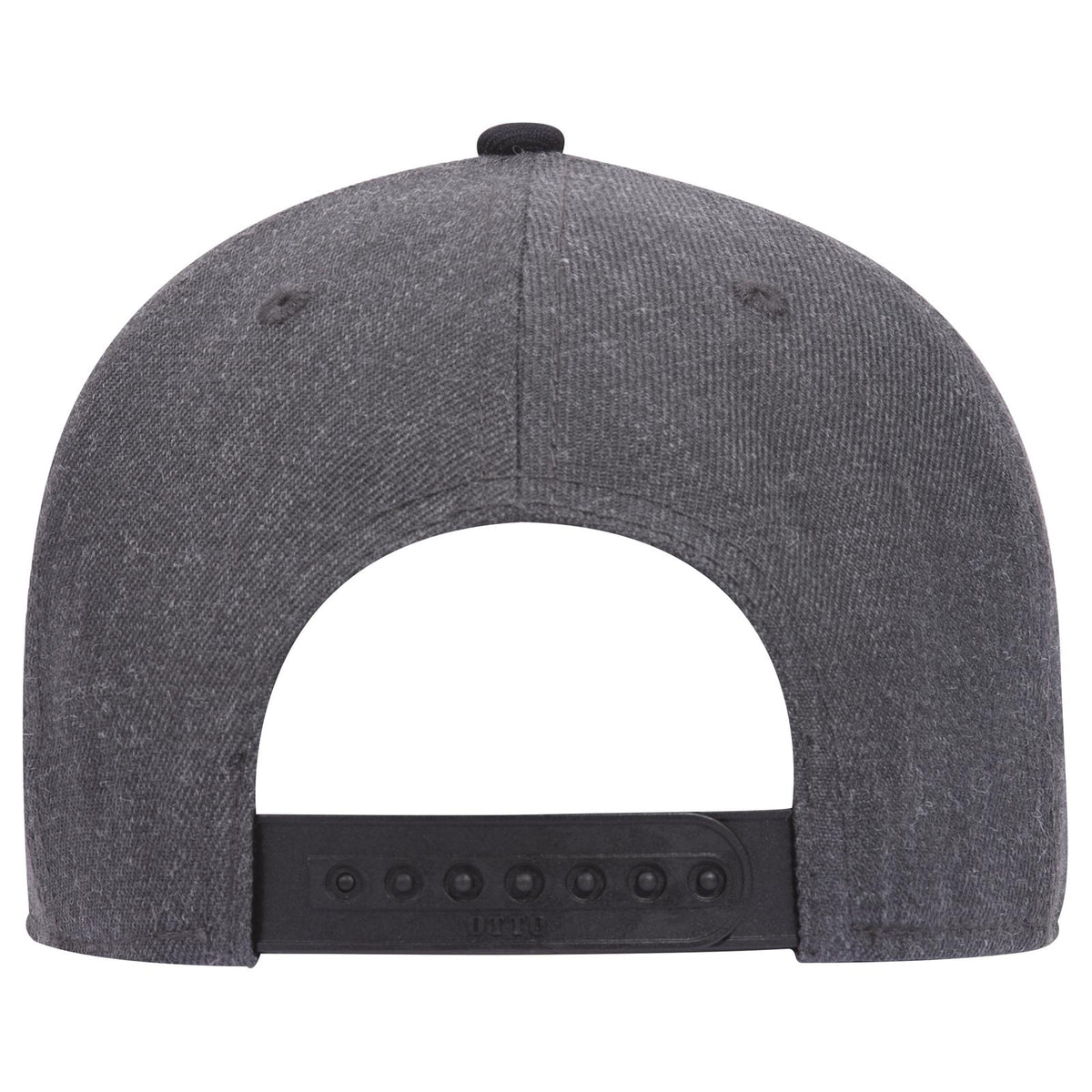 Rear View of 0380 - Blk/Hthr. Blk OTTO CAP 6 Panel Low Profile Baseball Cap