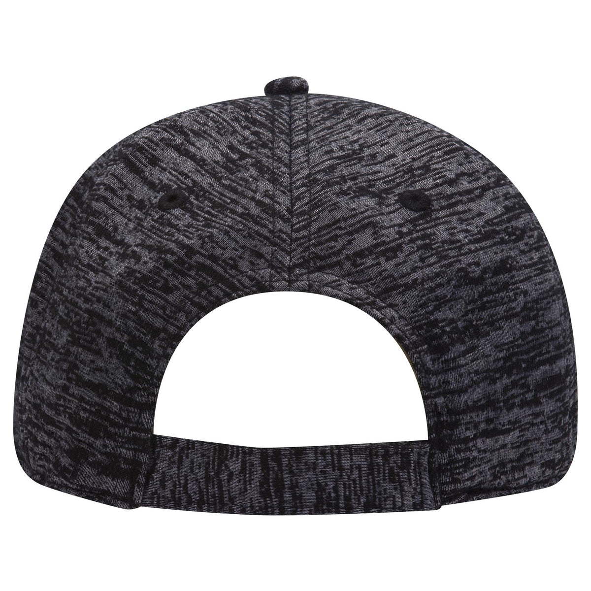 Rear View of 0380 - Blk/Hthr. Blk OTTO CAP "OTTO COMFY FIT" 6 Panel Low Profile Baseball Cap