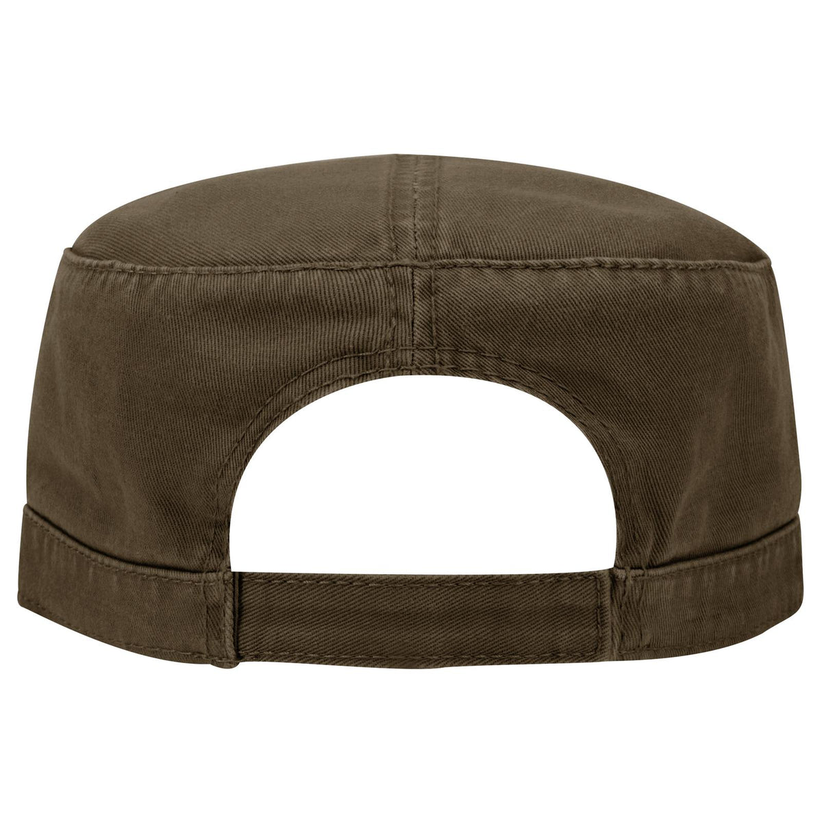 Rear View of 039 - Dk. Brown OTTO CAP Military Hat