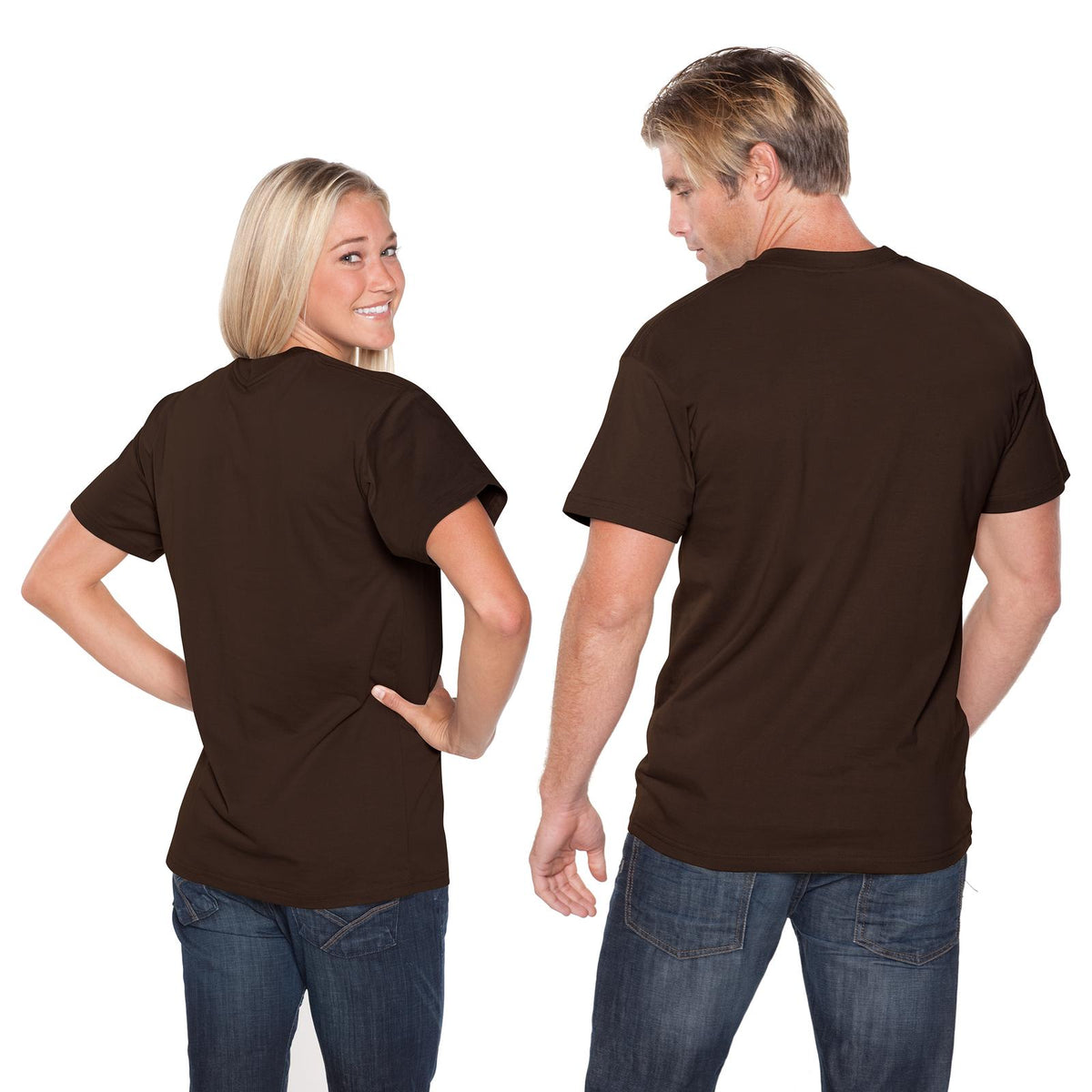 Rear View of 039 - Dk. Brown OTTO Unisex Heavyweight Comfy Tee T-Shirt