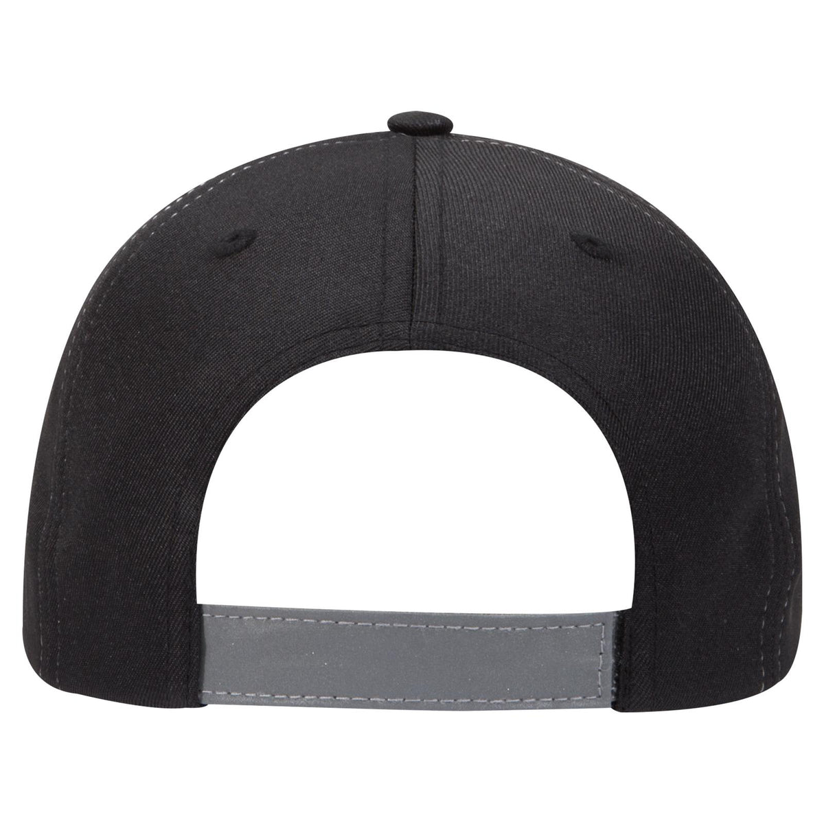Rear View of 0398 - Blk/Ref.Gry OTTO CAP 6 Panel Low Profile Baseball Cap